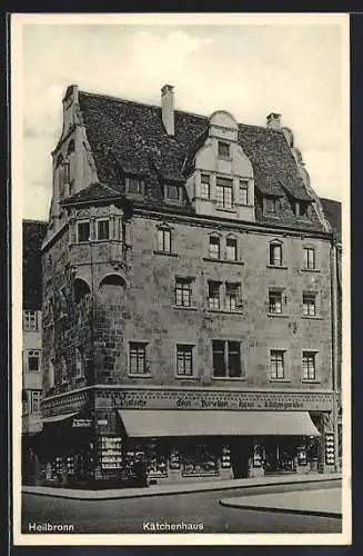 AK Heilbronn, Kätchenhaus mit Geschäft A- Dietsche für Glas, Porzellan und Haus- u. Küchengeräte