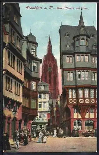 AK Alt-Frankfurt, Alter Markt mit Dom
