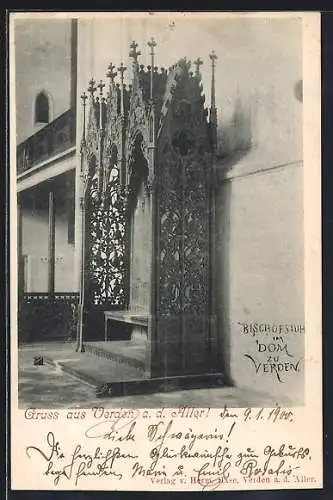 AK Verden a. d. Aller, Bischofstuhl im Dom