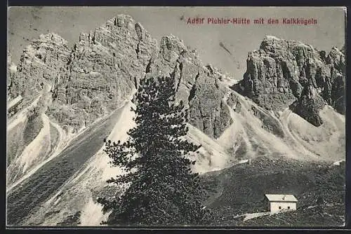 AK Adolf Pichler-Hütte mit den Kalkkögeln