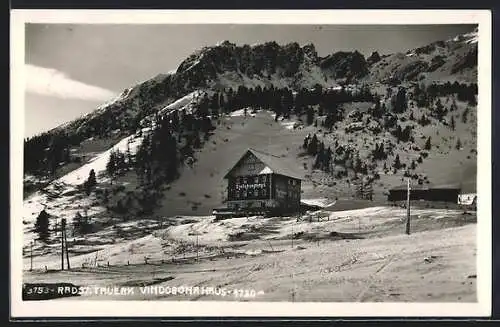 AK Vindobonahaus, Berghütte mit Radst. Tauern im Schnee