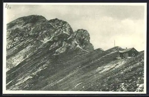 AK Nördlingerhütte, Berghütte mit Reitherspitze