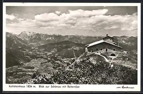 AK Kehlsteinhaus, Berghütte und Blick zur Schönau mit Reiteralpe