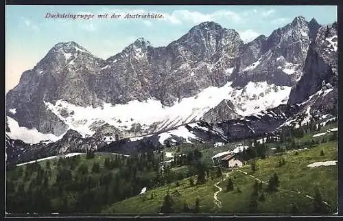 AK Austriahütte, Berghütte mit der Dachsteingruppe