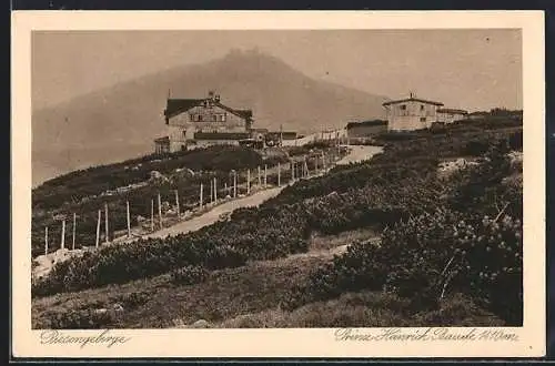 AK Prinz Heinrich-Baude, Berghütte im Riesengebirge
