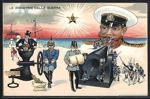 AK Le Industrie della Guerra, Zar Nikolaus II. von Russland und Kaiser Franz Josef I. von Österreich