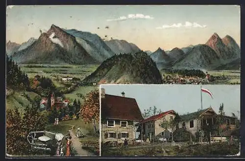 AK Koppl b. Salzburg, Heuberg, Restauration z. schönen Aussicht v. J. Stranzinger