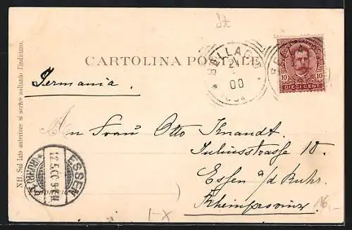 Lithographie Bellagio, Grand Hôtel, Panorama