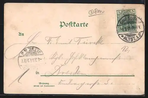 Lithographie Leipzig-Eutritzsch, Gasthaus Gosenschänke