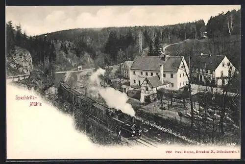 AK Rabenau / Sachsen, Spechtritzmühle, Eisenbahn