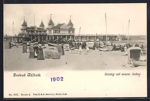 AK Ahlbeck / Ostseebad, Seesteg mit neuem Aufbau
