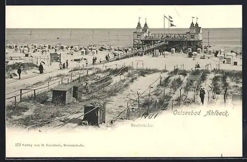 AK Ahlbeck / Ostseebad, Ostseebad mit Seebrücke