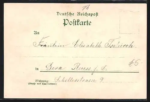 Lithographie Kyffhäuser, Motiv mit Kaiser Wilhelm-Denkmal und Rothenburg