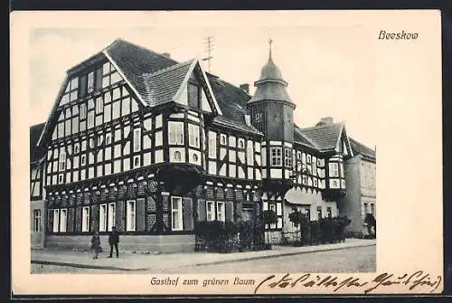 AK Beeskow, Gasthof zum grünen Baum
