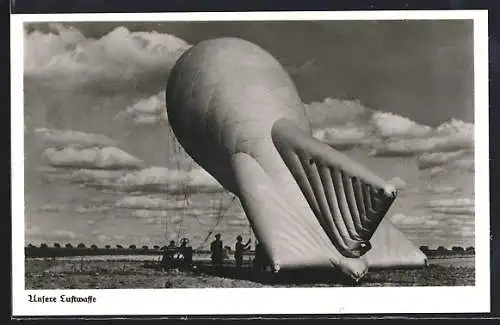 AK Ballon der Luftwaffe wird gestartet