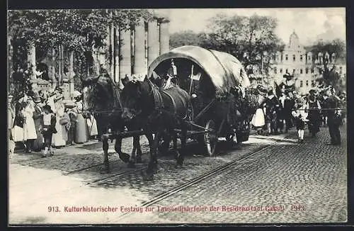 AK Kassel, Kulturhistorischer Festzug zur Tausendjahrfeier der Residenzstadt, 1913, Pferdekutsche