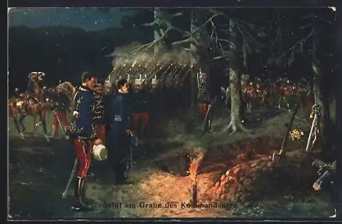 AK Rotes Kreuz Nr. 86: Salut der Soldaten am Grabe des Kommandanten
