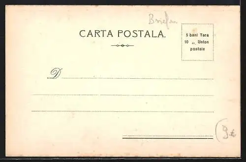 AK Briefmarken mit Wappen von Rumänien