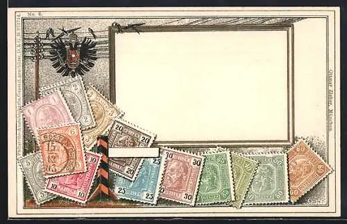 AK Briefmarken und Wappen des Deutschen Reiches