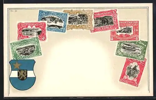 AK Kongo, Briefmarken, Wappen