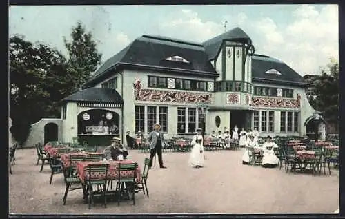 AK Dresden, 3. Deutsche Kunstgewerbe-Ausstellung 1906, Landgasthaus zum Jägerhof