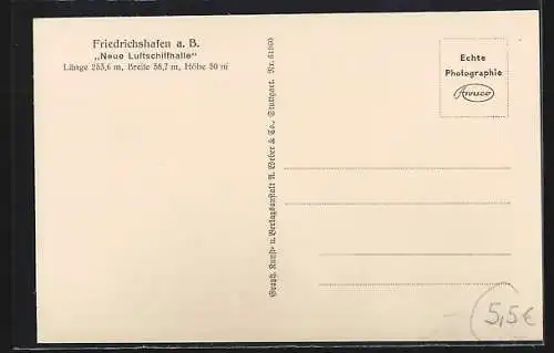 AK Friedrichshafen a. B., Neue Luftschiffhalle mit LZ 127 Graf Zeppelin