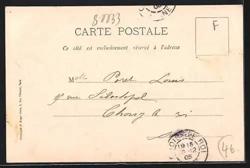 AK La Queue-lez-Yvelines, Le Bureau de Poste, Strassenpartie am Postamt