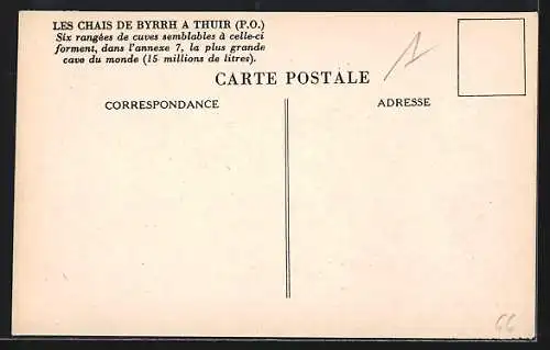 AK Thuir, Les Chais de Byrrh, six rangées de cuves semblables à celle-ci forment