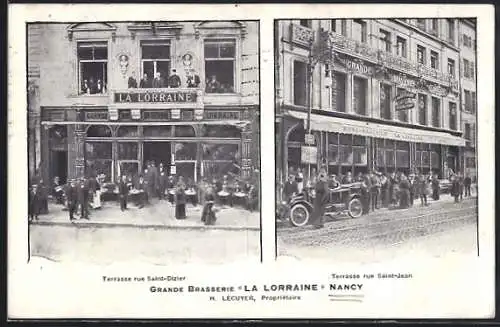 AK Nancy, Grande Brasserie La Lorraine, Terrasse rue Saint-Dizier, Terrasse rue Saint-Jean