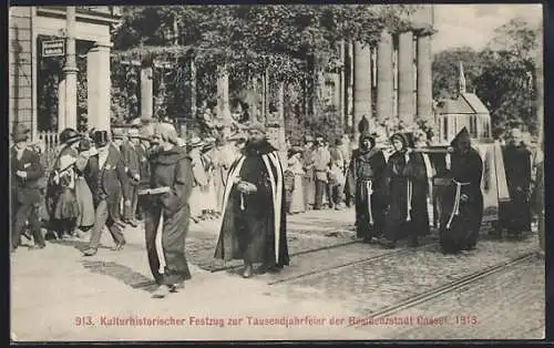 AK Kassel, Tausendjahrfeier, Kulturhistorischer Festzug 1913, Mönche tragen eine Kirche