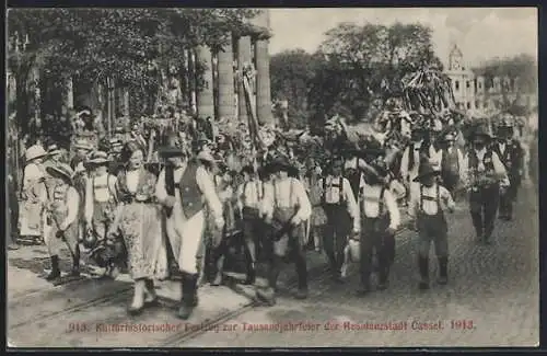 AK Kassel, Tausendjahrfeier 1913, Kulturhist. Festzug