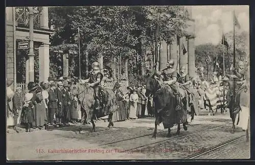AK Kassel, Tausendjahrfeier, Kulturhistorischer Festzug 1913, Ritter zu Pferd