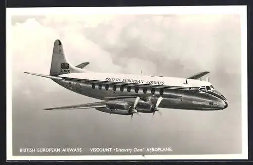 AK British European Airways, Viscount Discovery Class Aerolplane G-AMOG in der Luft