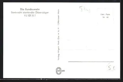 AK Senkrechtstartender Düsenjäger vom Typ VJ101X-1 der Bundeswehr