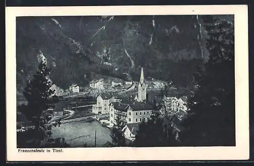 AK Franzensfeste in Tirol, Ortsansicht vom Berg aus