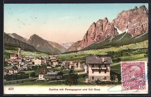 AK Cortina, Gesamtansicht gegen Pomagognon u. Col Rosa