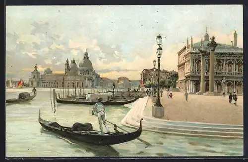 AK Venezia, Piazzetta S. Marco colla Chiesa di S. Maria della Salute