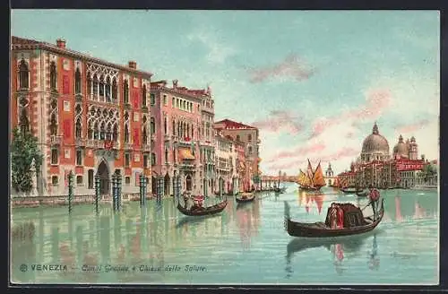 Lithographie Venezia, Canal Grande e Chiesa della Salute