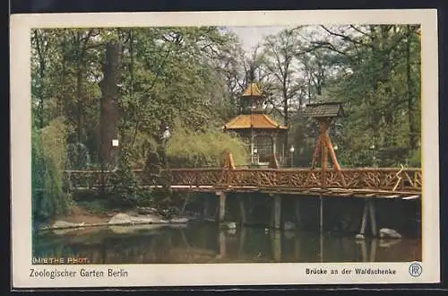 AK Berlin, Zoologischer Garten, Brücke an der Waldschenke
