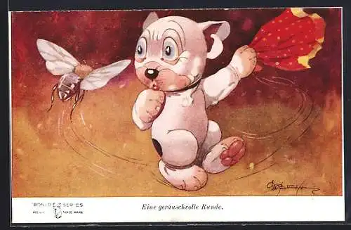 Künstler-AK George Ernest Studdy: Bonzo verucht eine Biene zu verjagen