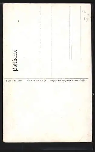 Künstler-AK Emil Beithan: Soldat nimmt Abschied von seiner Geliebten