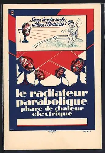 AK Reklame le radiateur parabolique phare de chaleur electrique
