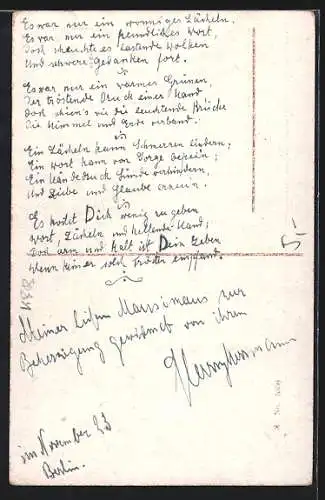 Künstler-AK Court Barber: Dame in gestreifter Jacke