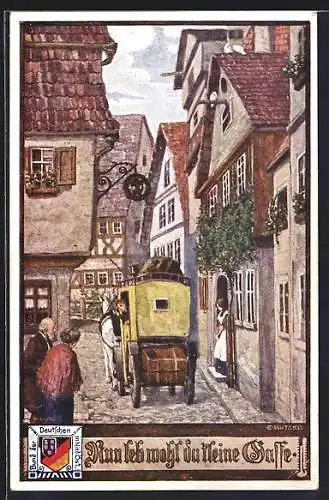 Künstler-AK Ernst Kutzer: Nun leb wohl du kleine Gasse, Kutsche