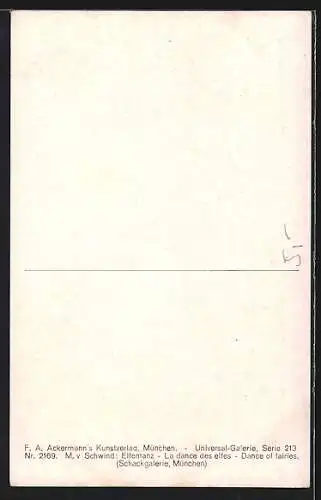 Künstler-AK Moritz von Schwind Nr. 2169, Elfentanz im Wasser