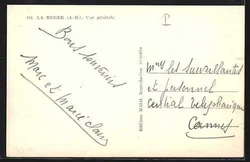 AK La Brigue, Vue générale