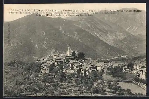 AK La Bollène, Station estivale avec vue sur le village et montagnes environnantes
