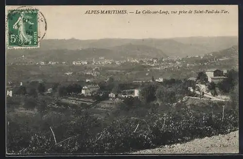 AK La Colle-sur-Loup, Vue prise de Saint-Paul-du-Var