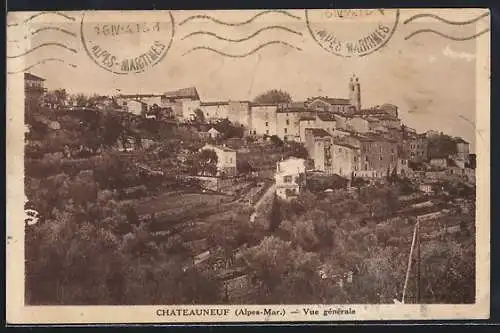AK Châteauneuf, Vue générale des maisons sur la colline
