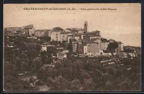 AK Châteauneuf-de-Grasse, Vue générale côté Ouest